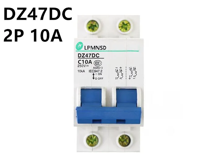 DZ47 DC 2P 10A 250V 10kA автоматический выключатель MCB предохранитель безопасности C type