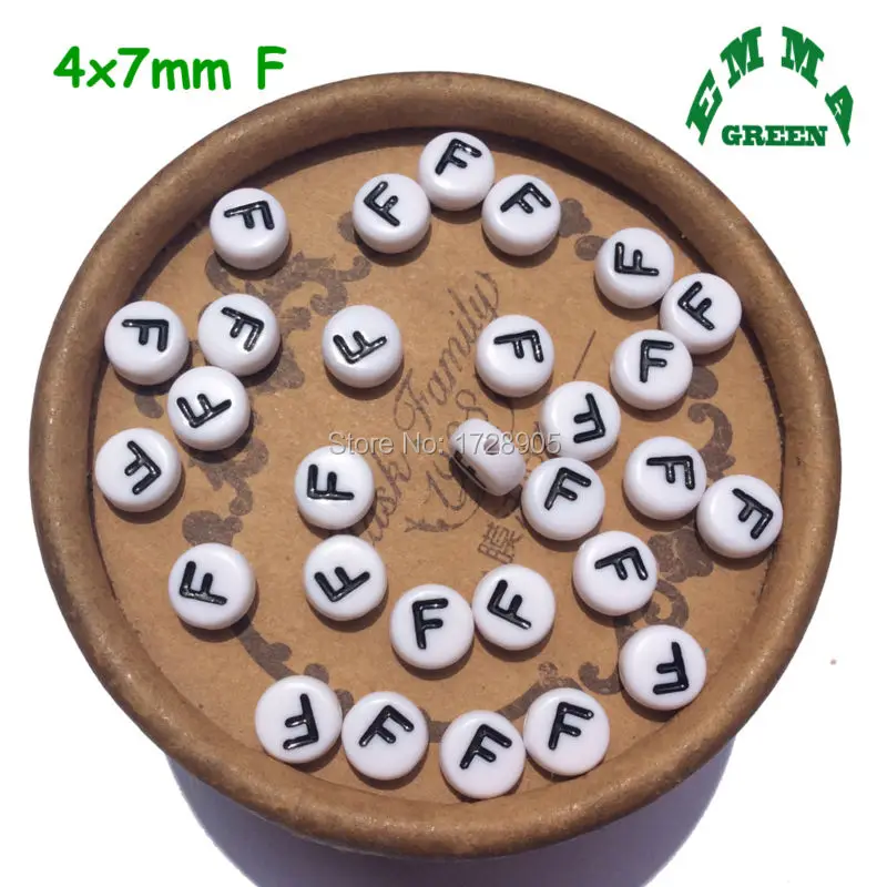 Акриловые Мини-бусины 7 мм Белый Алфавит плоские круглые буквы бусины от A до Z