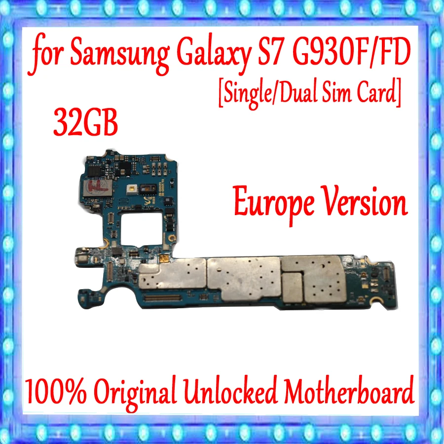 Оригинальная разблокированная материнская плата для Samsung Galaxy S7 G930F/G935F/G935FD