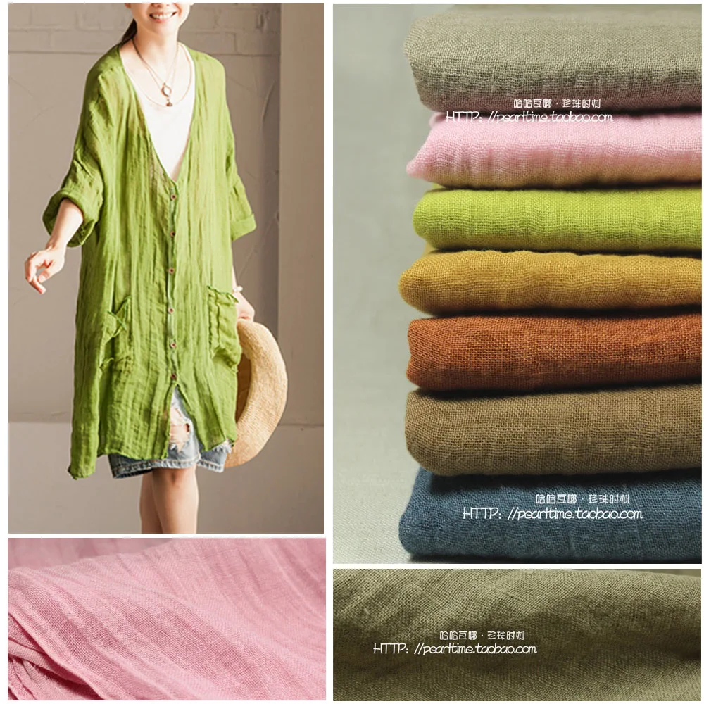 [Vanna's clothing fabrics] Retro-classical literary and artistic scarves with sparse wrinkles pure linen fabrics | Дом и сад