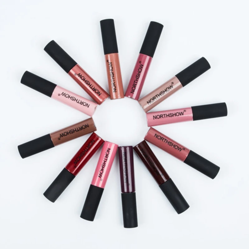 Hot Sale 12 Colors Matte Lipgloss Sexy Liquid Lip Gloss Long Lasting Waterproof Cosmetic Keep 24 Hours Makeup lipgloss Set | Красота и