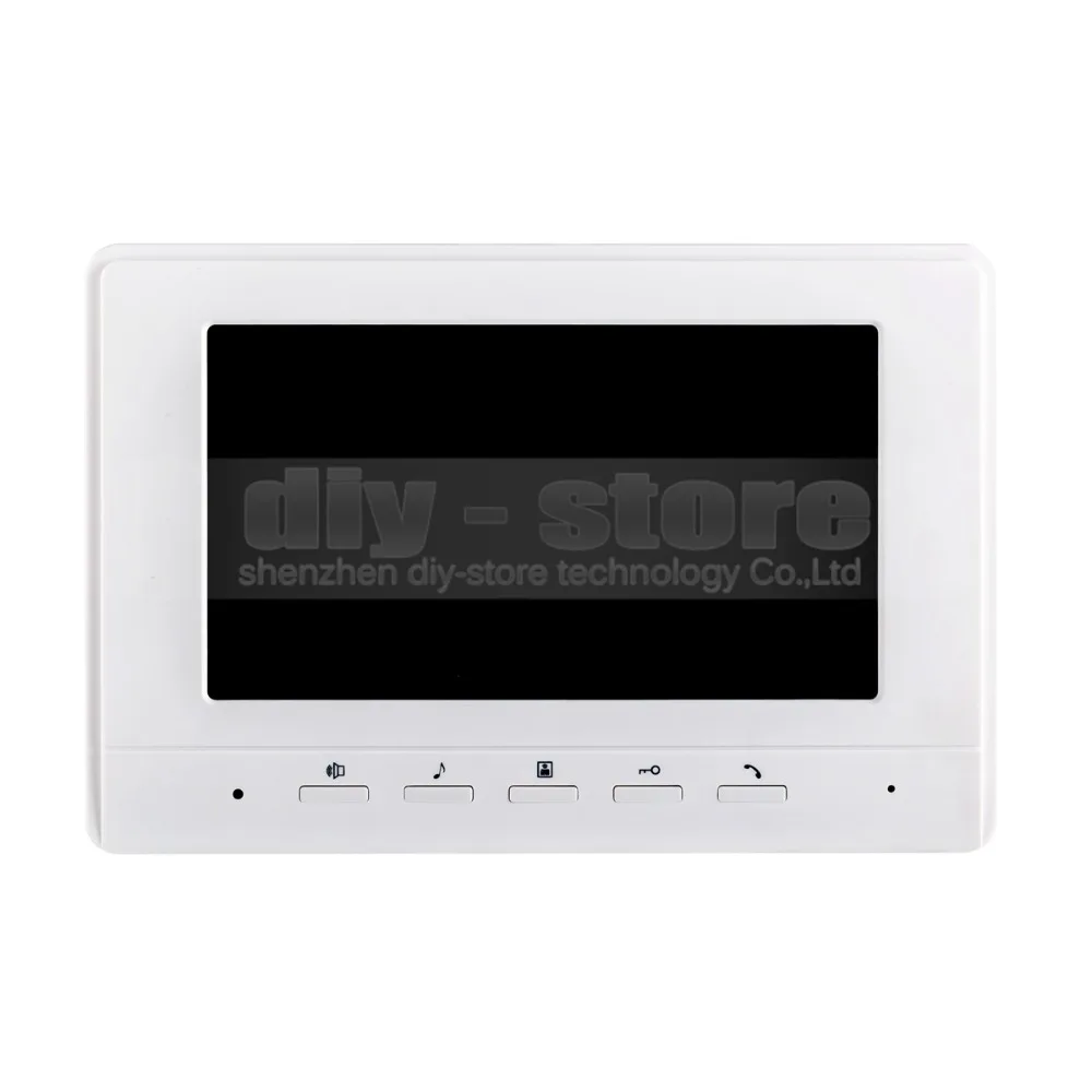 DIYSECUR 7inch Video Intercom Video Door Phone 700TV Line IR Night Vision HD Camera for Home Office Factory White 1V5