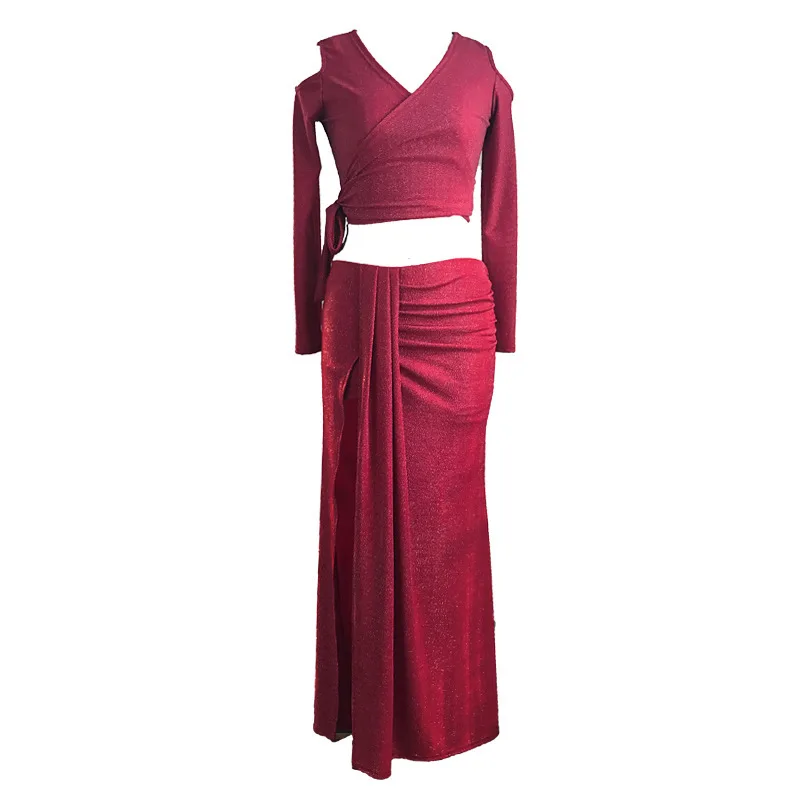 

New Belly dance Costume set Professional bellydance long skirt For Women bellydancing wear Two-piece Set