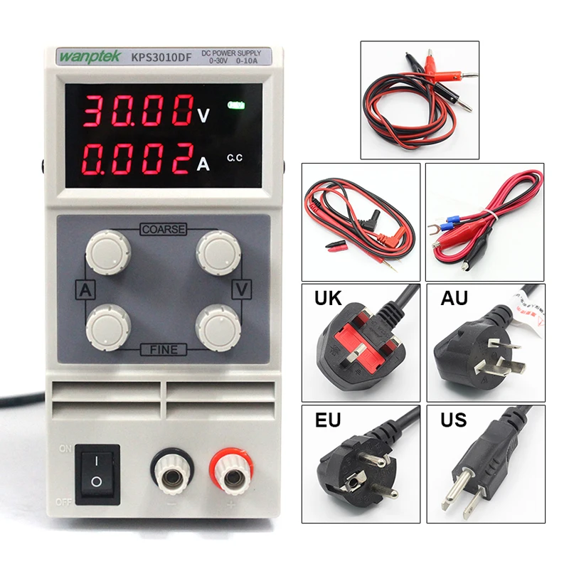 Wanptek KPS3010DF 0 30 в/0 10 А 110 230 В 01 в/а ЕС светодиодный цифровой Регулируемый