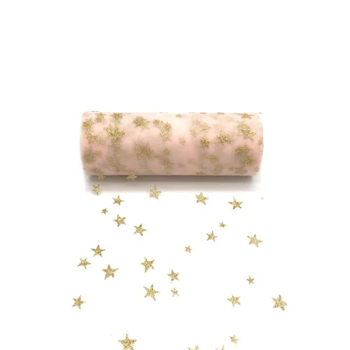 Light pink Блестящая Звезда, тюль в рулоне, 15 см* 10 лет, прозрачная органза, чистый марлевый элемент для дома, сада, свадьбы, вечеринки, сделай сам, украшение для настольной дорожки - Цвет: Light pink