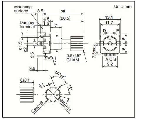 [VK] ALPS EC11G1560414 30 positioned 15 pulse encoder switch blade shaft 20mm without the press | Обустройство дома