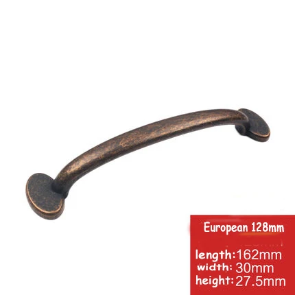 European 128mm Европейские бронзовые ручки для шкафа, фурнитура для домашнего декора, антикварная мебель, ручки для шкафа, ящика, двери шкафа, мульти-тип - Цвет: European 128mm
