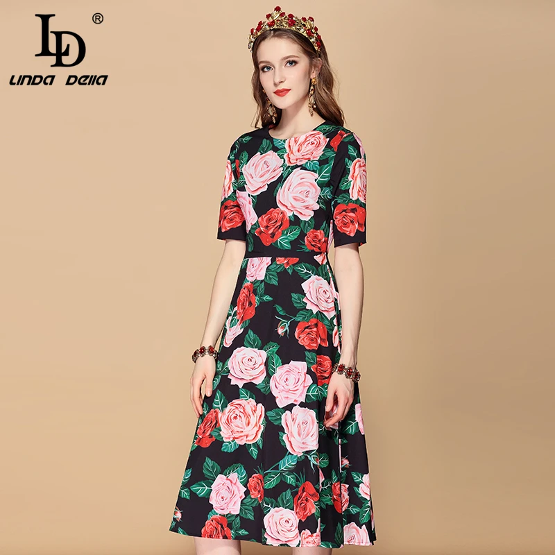 LD LINDA DELLA Новый 2019 мода взлетно посадочной полосы летнее платье Для женщин