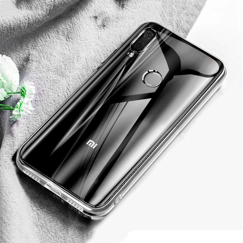 Чехол для Xiaomi Redmi Note 7 Pro прозрачный мягкий чехол из ТПУ с кристаллами прозрачные