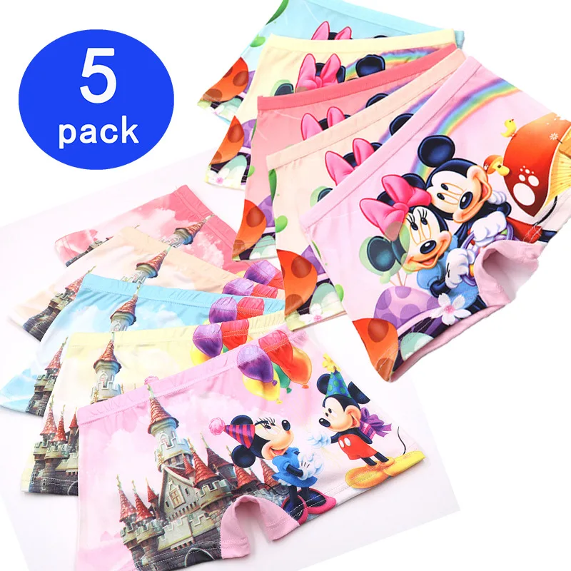 5 шт./лот милое нижнее белье для девочек с объемным рисунком Микки из мультфильма