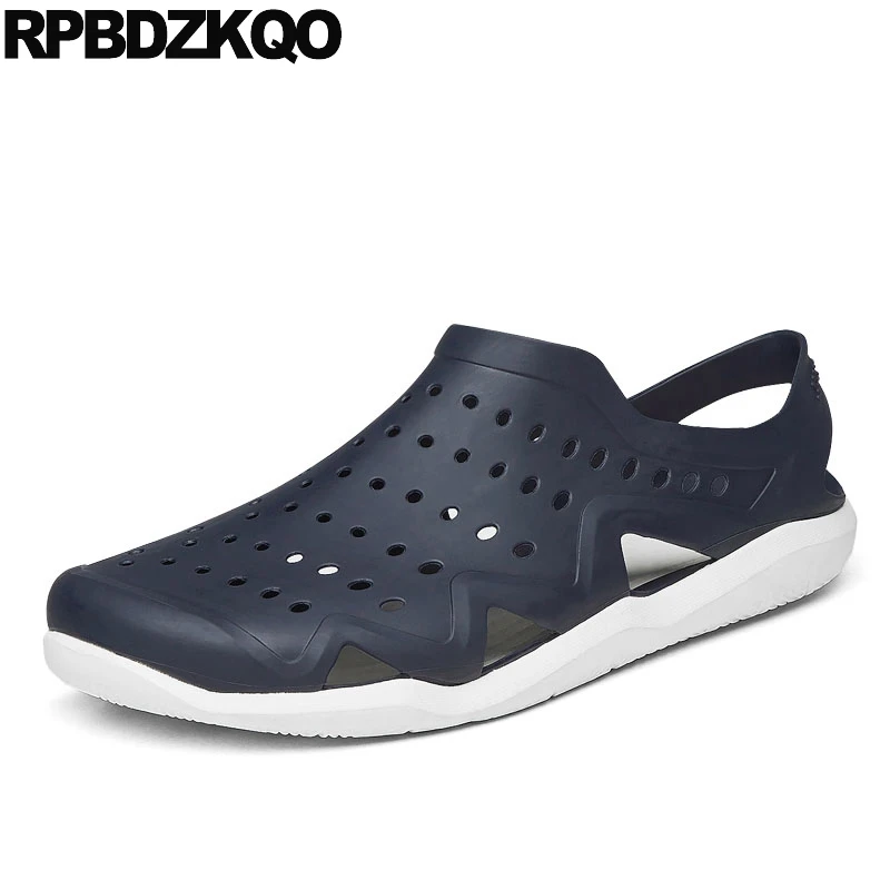 Сандалии мужские резиновые с закрытым носком Водонепроницаемые босоножки для