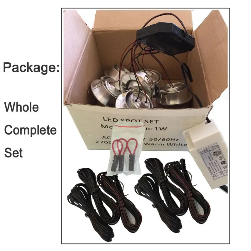 1 set 6pcs 1w 3w led home kitchen mini led under cabinet lighting 6w 660lm 1pcs 6 way coupling 1 power 6pcs 4m extention cable free global shipping