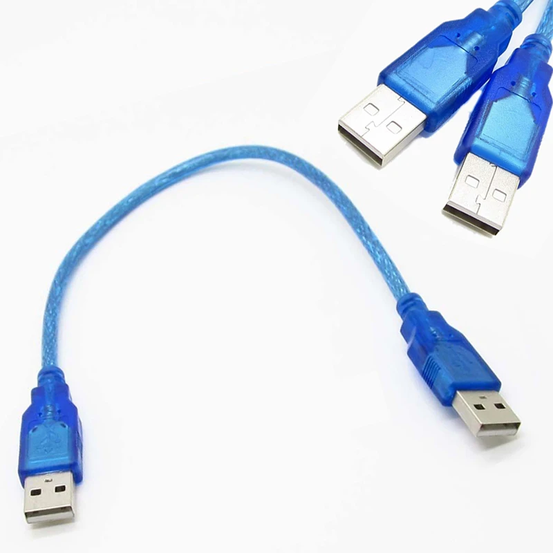 1 шт. 30 см синий USB 2,0 type A Мужской USB Мужской Кабель-адаптер Высокое качество USB 2,0 кабель-удлинитель для передачи данных Шнур Mayitr