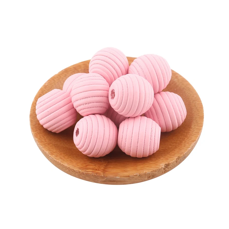 Pink Wood Beads 18 мм 20 шт натуральная древесина клена улья бусины Оригинальные необработанные растения держатель Декор Игрушки изготовление твердой древесины круглые шарики DIY ремесла бусины - Цвет: Pink Wood Beads