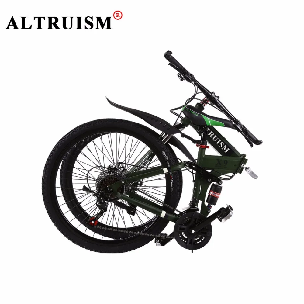 Altruism X9 Bicycle Mountain Bike Steel Bisiklet 24 Speed 26 Inch Velo Bicicleta Floding bicycle Double Disco Brake | Спорт и