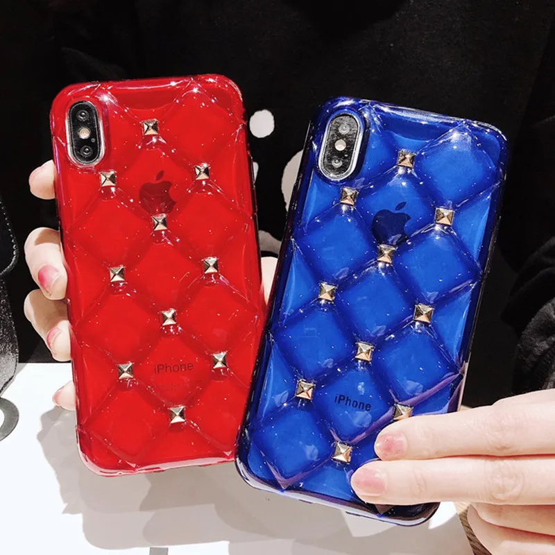 Роскошный карамельный Прозрачный 3D металлический заклепки милый сексуальный