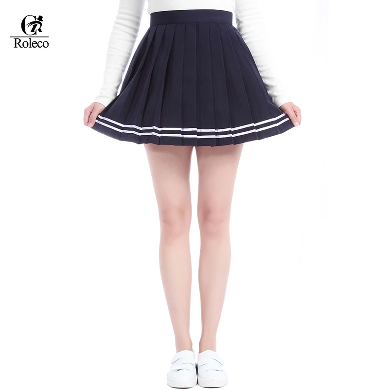 ROLECOS натуральный хлопок 7 Цвет Черный красный белый цвета юбка с завышенной