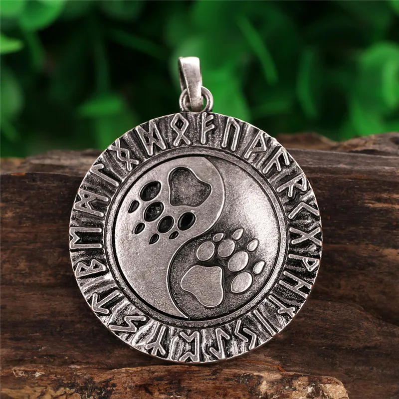 1 шт. Винтаж Viking Ying Yang Veles в Runci круг браслеты с подвесками стиле норвежских