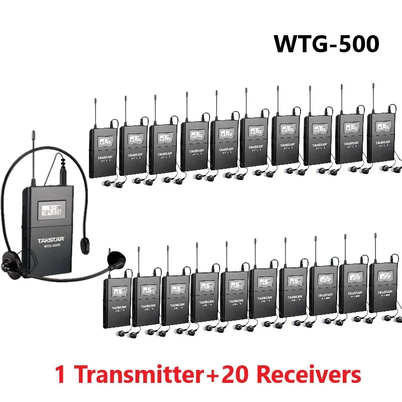 Takstar WTG 500 / WTG500 UHF Беспроводной гид Системы 6 выбираемых каналов 100 м Рабочий