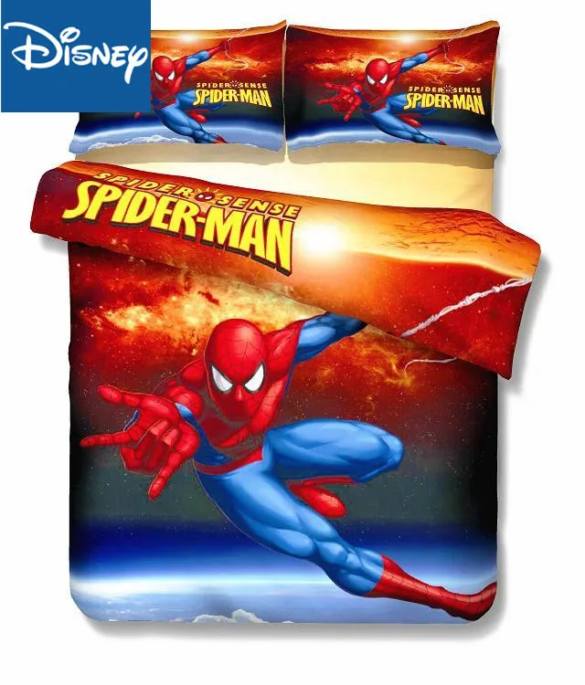 CMSH1 Disney человек-паук один размер Комплект постельного белья для детей пододеяльники 99x190 см кровать украшения двойной плоский лист 3/4 шт - Цвет: CMSH1