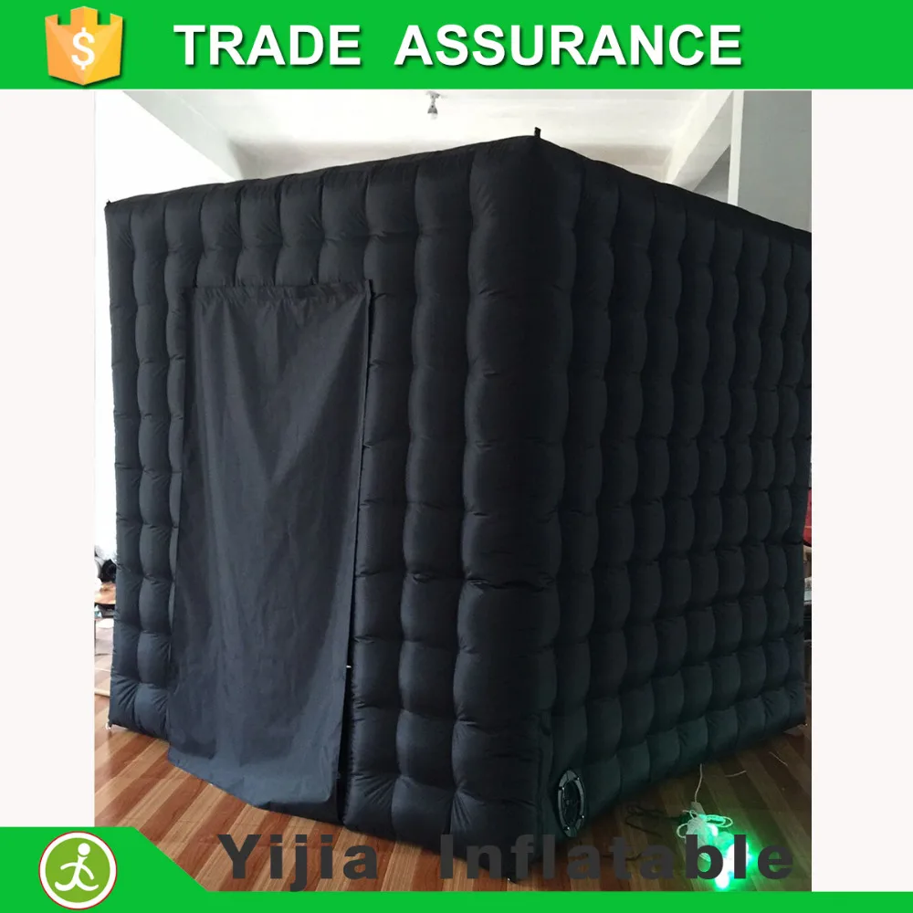 Полностью черная надувная фотобудка 2 5 м с крышкой двери и воздуходувкой