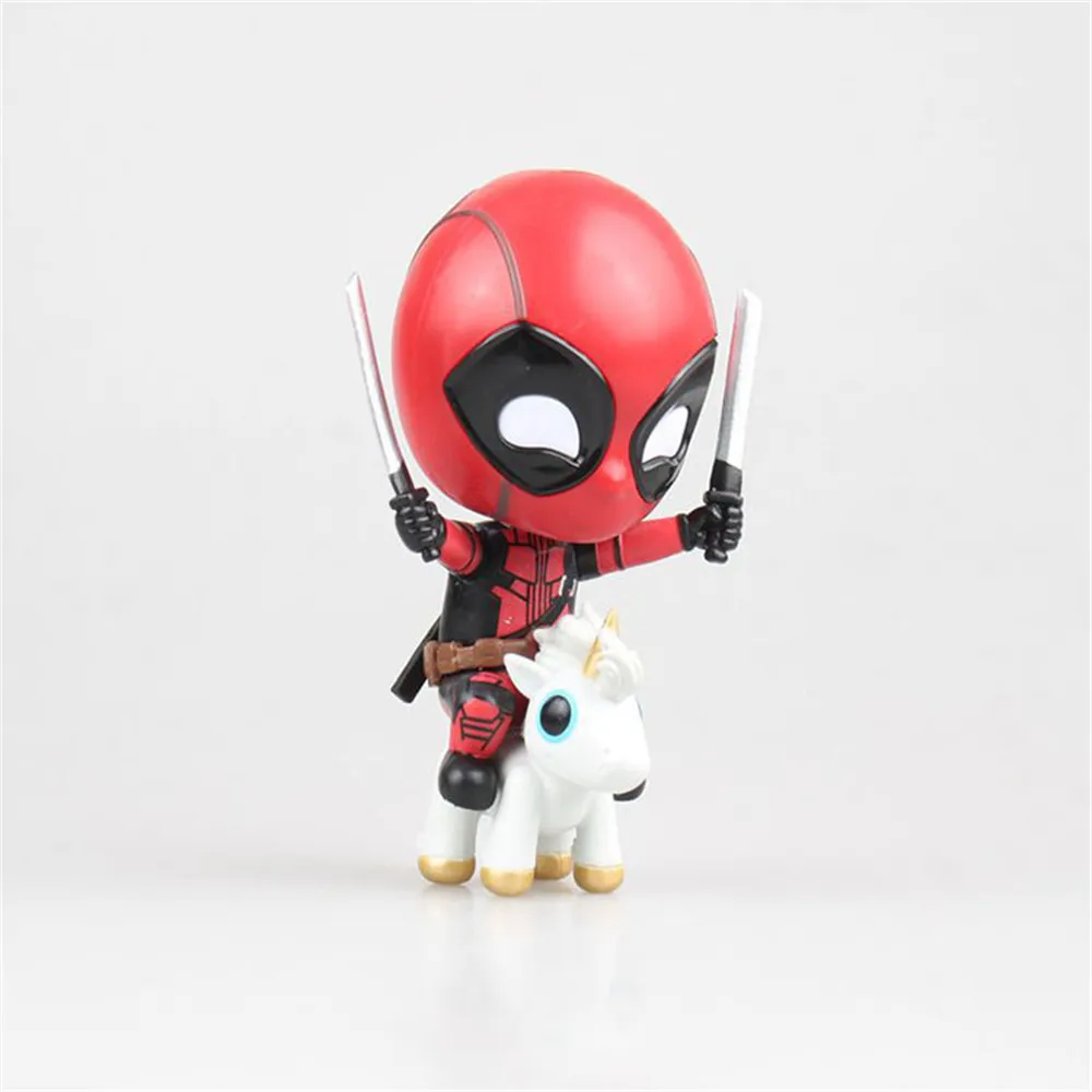 POPS Marvels Deadpool Q Edition Shake Head Action Figure Ride два ножа ручная Коллекционная модель игрушка