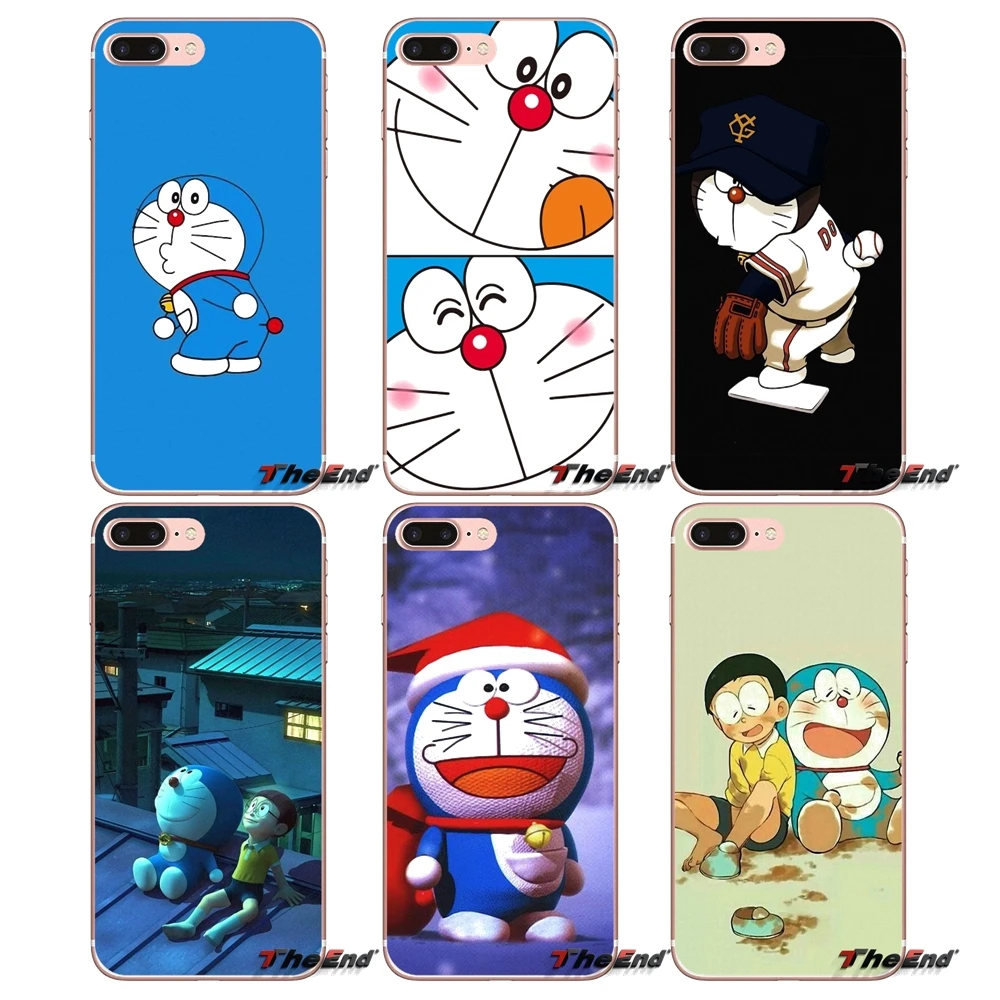 Чехол для iPhone X 4 4S 5 5S 5C SE 6 6S 7 8 Plus Samsung Galaxy J1 J3 J5 J7 A3 A5 2016 2017 Nobita Nobi Japan Doraemon Blue