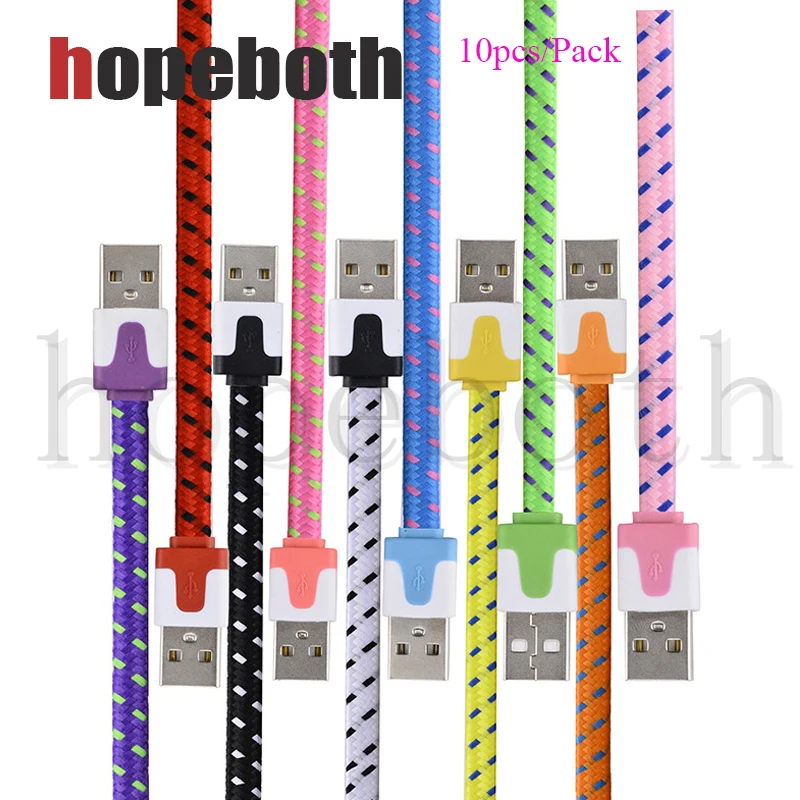10 шт./лот плетеный провод Micro USB кабель 1 м 2 м/6 футов Синхронизация нейлоновый