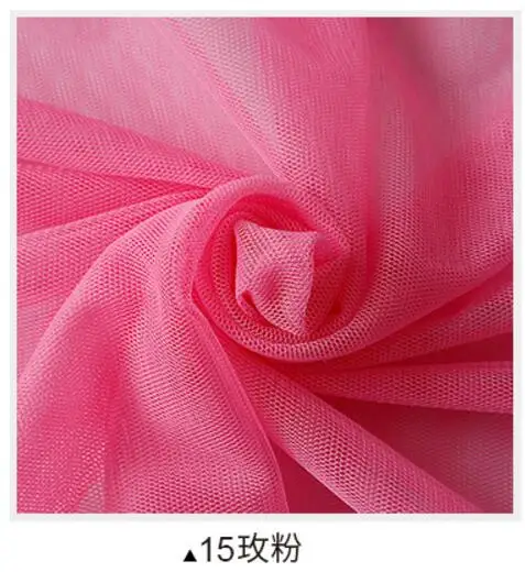 15 rose red Свадебные украшения сетка кружева тюль ткань москитная сетка сплошной цвет невесты вуаль ткань Хэллоуин материал TJ0030-1 - Цвет: 15 rose red