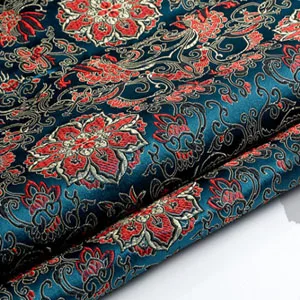 navy blue Элегантная парчовая ткань с цветущими пионами и цветочным узором, жаккардовая одежда, костюм из лоскутов, ткань для обивки штор, мебель - Цвет: navy blue