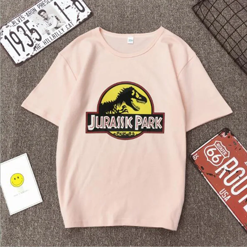 В европейском и американском стиле Стиль женская футболка JURASSK парка с принтом