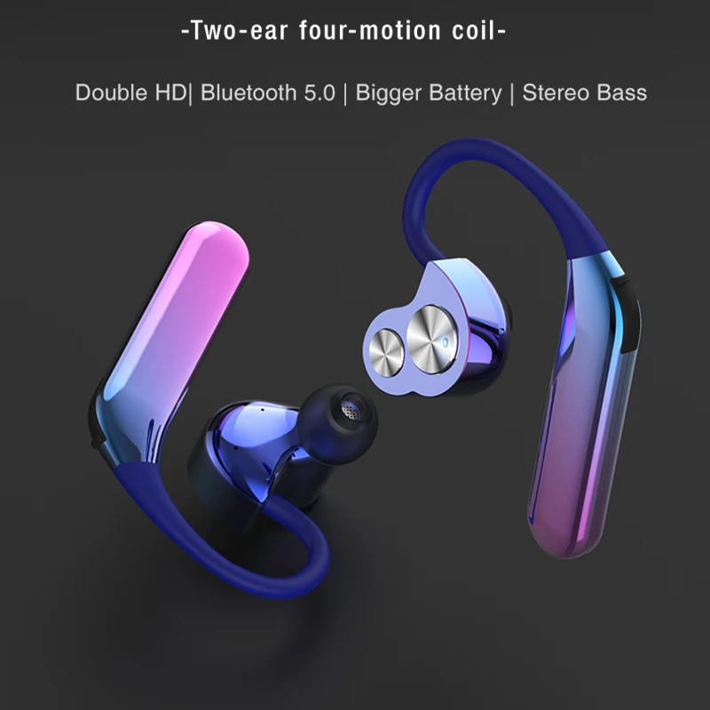 Новые TWS беспроводные наушники V5.0 Bluetooth глубокий бас стерео звук спортивные