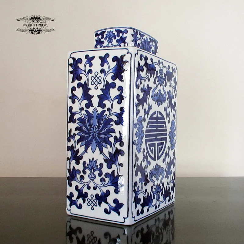 Сине-белый фарфор Цзиндэчжэнь китайская Европейская керамическая банка для