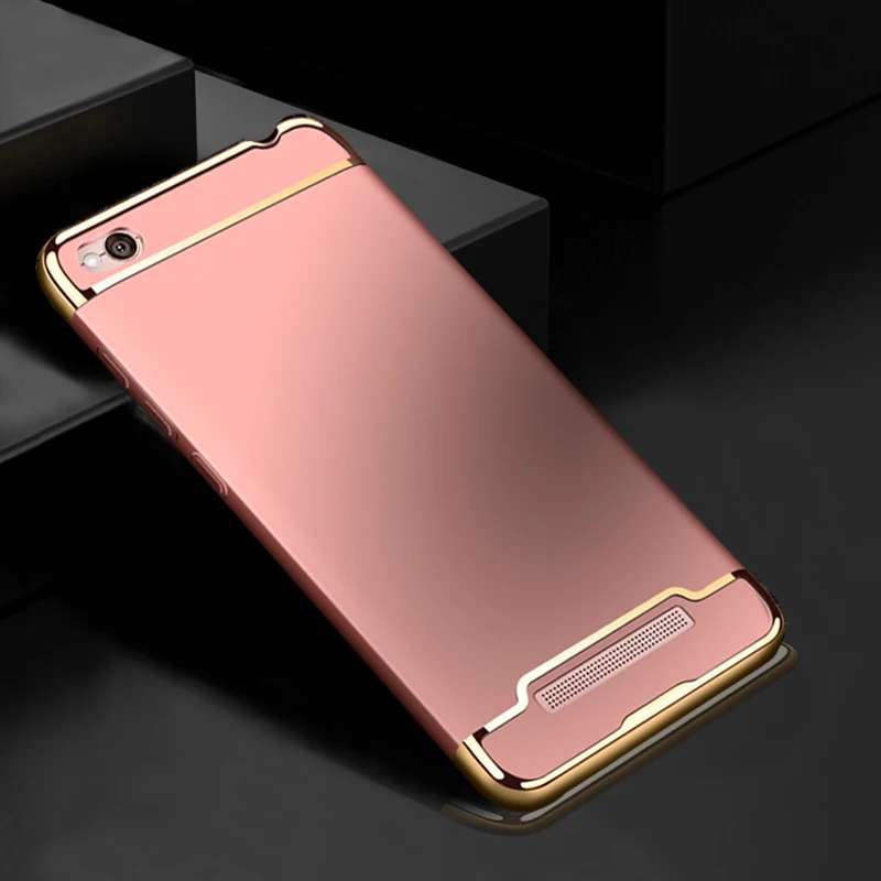 rose gold YUETUO Роскошный Жесткий Пластиковый чехол для телефона s, etui, чехол для xiaomi redmi 5a 5 a для ksiomi 3 в 1 Аксессуары - Цвет: rose gold