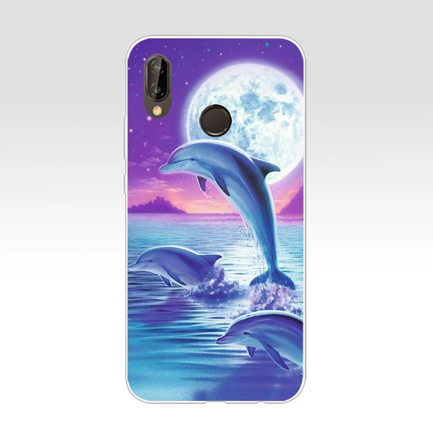 Мягкий силиконовый чехол из ТПУ для huawei p 20 lite pro y6 2017 mate 10 263AQ Dolphin in the reef|Бамперы| |