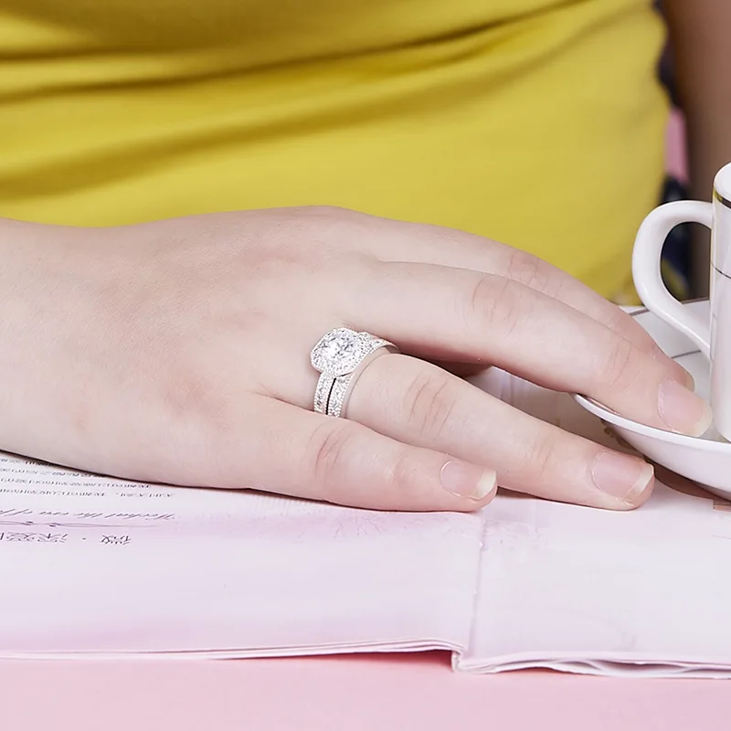 YOLO Jewels Пара кольца кубического циркония люкс для Для женщин Титан кольцо мужчин