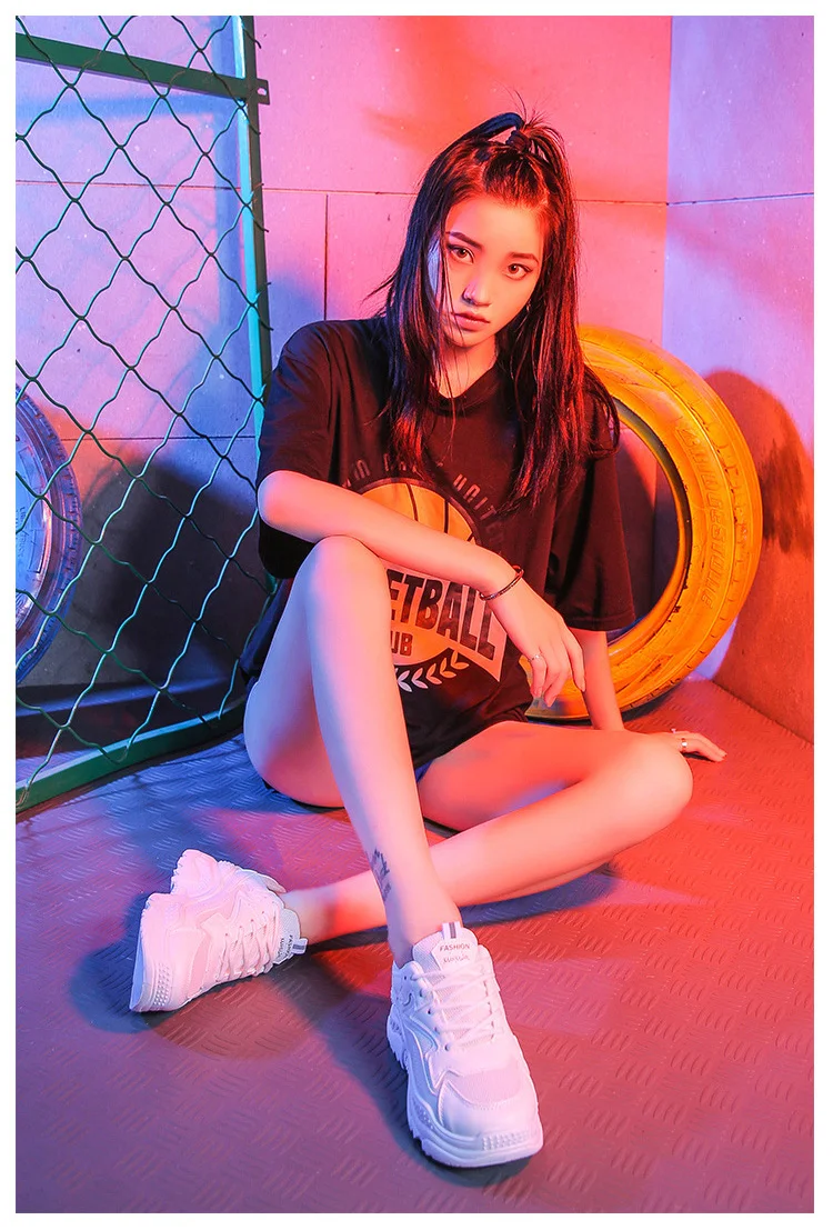 Fujin Sneakers Women Shoes Autumn Shoes Women Fashion Retro Shoes Ladies Footwear Breathable Mesh Sneakers Platform