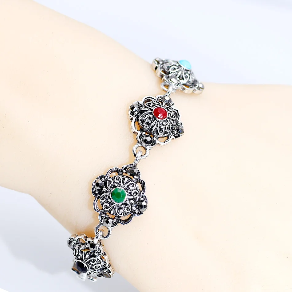 SUNSPICE MS индийский женский винтажный браслет из серебра Богемские Этнические