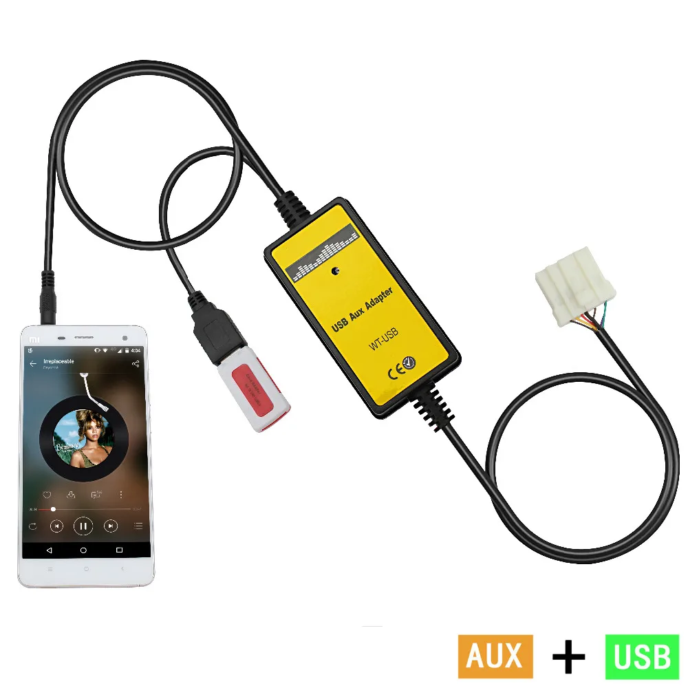 CD Mp3 телефон 3 5 мм кабель вспомогательное устройство TF SD USB автомобильный адаптер