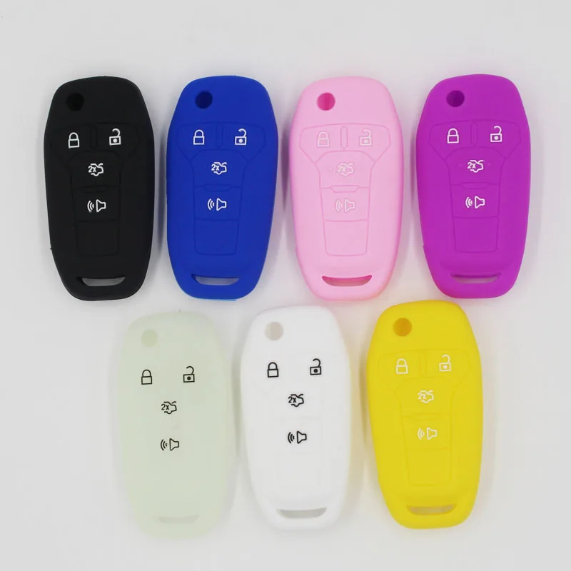 Силиконовый резиновый чехол для автомобильного ключа FORD Fusion 2013-2015 4 кнопки пульт