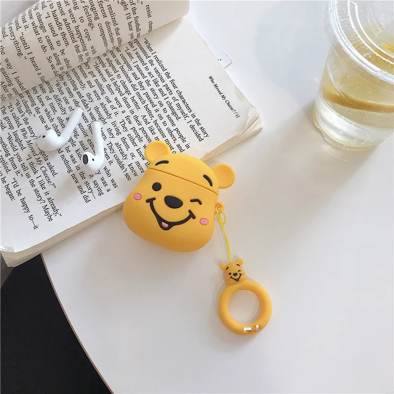 Чехол для AirPods силиконовый милый чехол для наушников с Bluetooth для Apple Airpods 2 мультяшный защитный чехол Роскошный стереоскопический поросенок