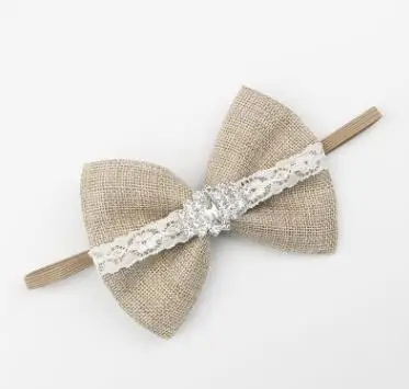 2017 аксессуары для волос новорожденных повязка на голову с бантом из льна