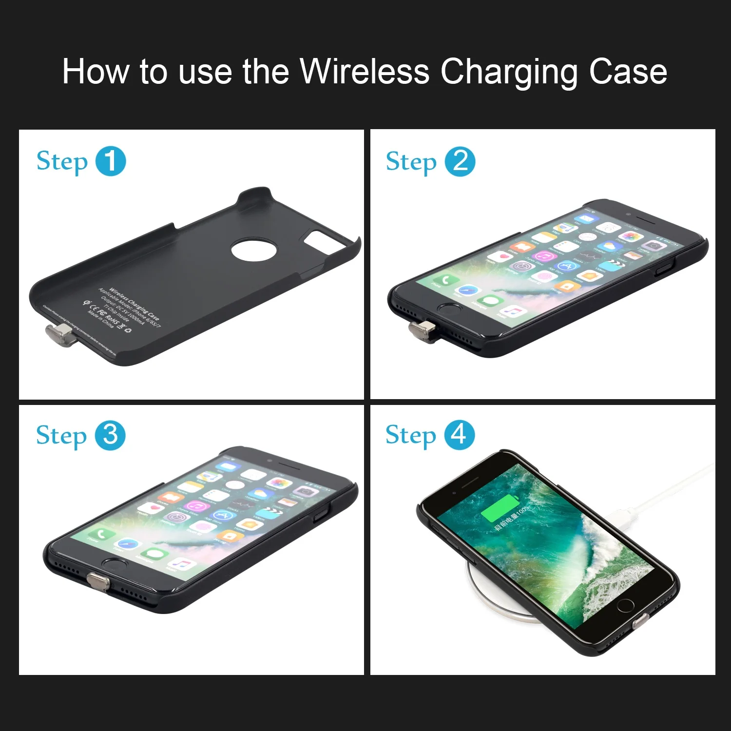 QI Беспроводное зарядное устройство для iPhone 7 6 s чехол приемника мобильного