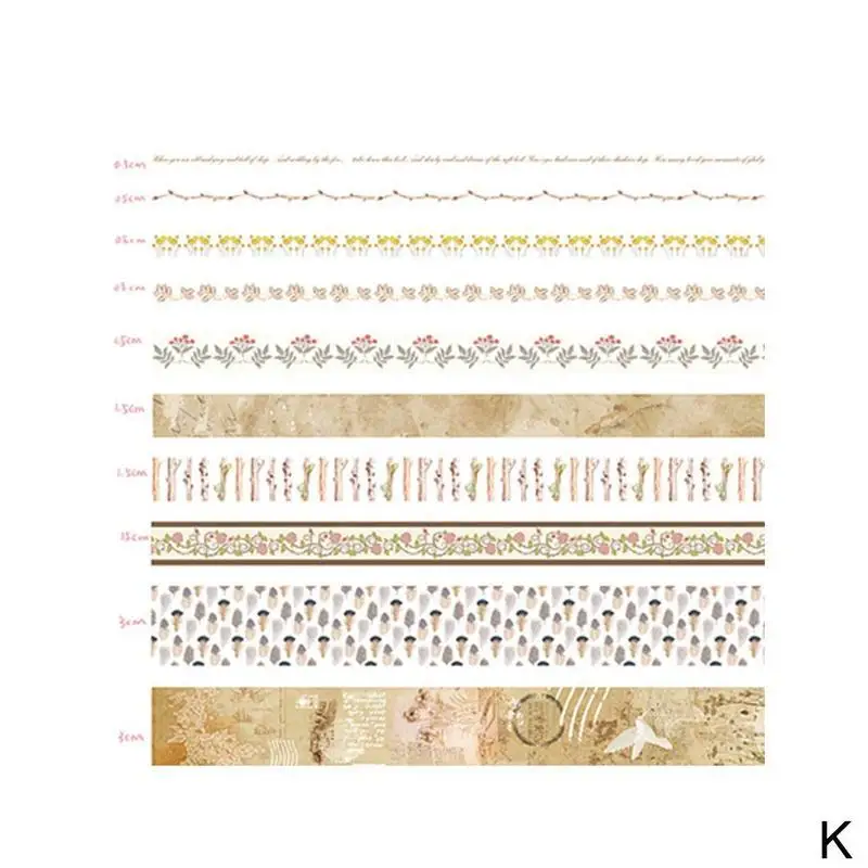 1 Набор бумажных лент руководство альбом дневник Diy декоративные Kawaii стикеры s простой маскировки клейкая лента этикетка наклейка канцелярские товары - Цвет: K
