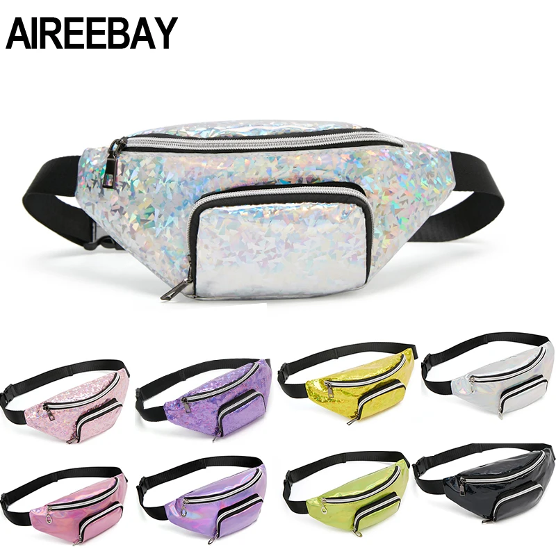 Поясная Сумка AIREEBAY голографические блестки Женская поясная сумка Лазерная