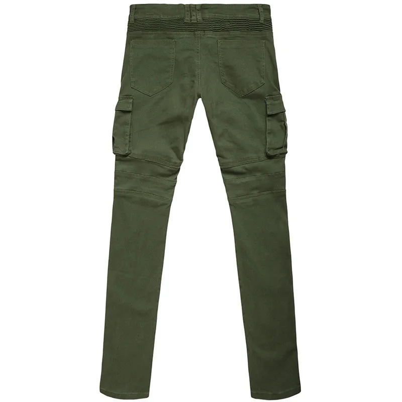 

Nice New Men Cotton Skinny Pencil Pants Casual Men Black Green Fold Stretch Jeans Pants With Zipper For Male Spring Vogue