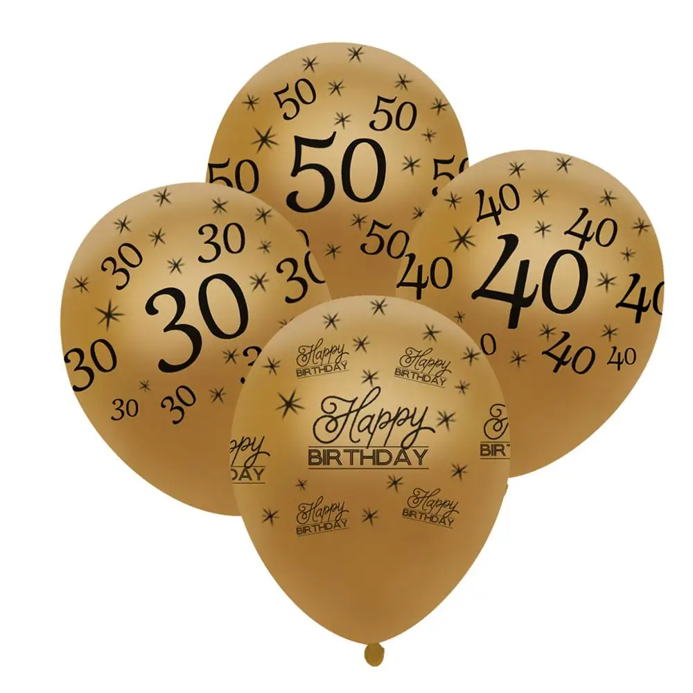 HUIRAN Черное золото взрослый 30th 40th 50th День Рождения украшения поставки 30 40 50