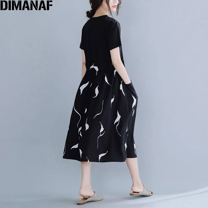 Летние платья dimanaf женское платье сарафан хлопок шифон сплайсированные с принтом