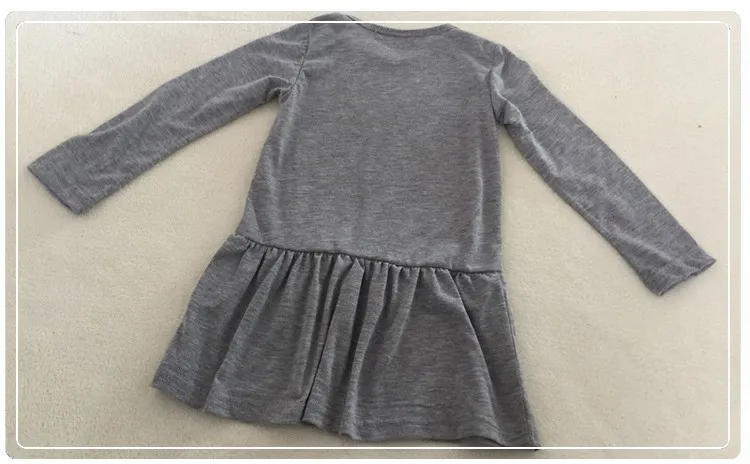 2 3 4 5 6 7 8 Years Girls Dresses Full Sleeved Children Dress Grey Cat Baby Clothes Outerwear Girl Blouses Sweatshirts Top | Детская