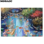 Картина из Стразы lotus Koi рукоделие, Алмазная мозаика, вышивка крестиком, квадратная смола, алмазная вышивка, рыба, животное, цветок, искусство